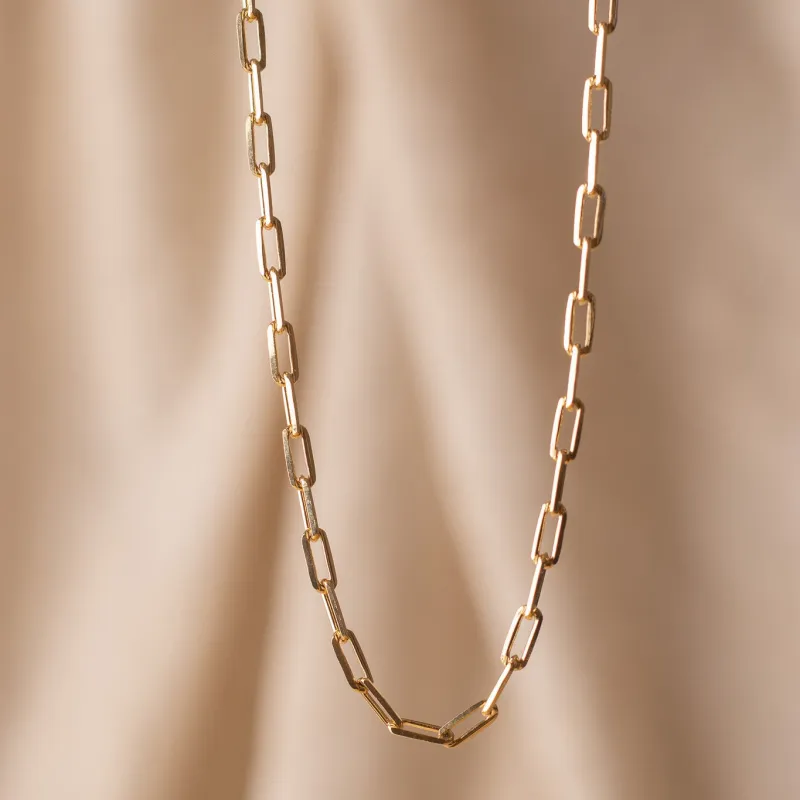 18k Gold Filled Petite Paperclip Chain made by Oceanne