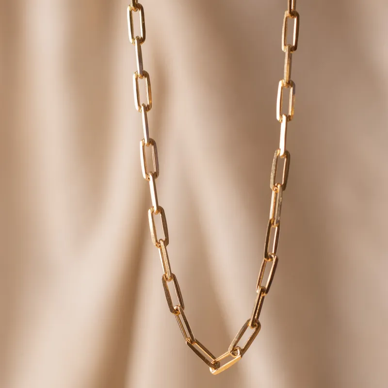 18k Gold Filled Paperclip Chain made by Oceanne