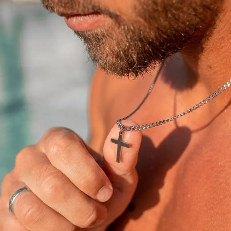 Stainless Steel Cross Necklace made by Oceanne