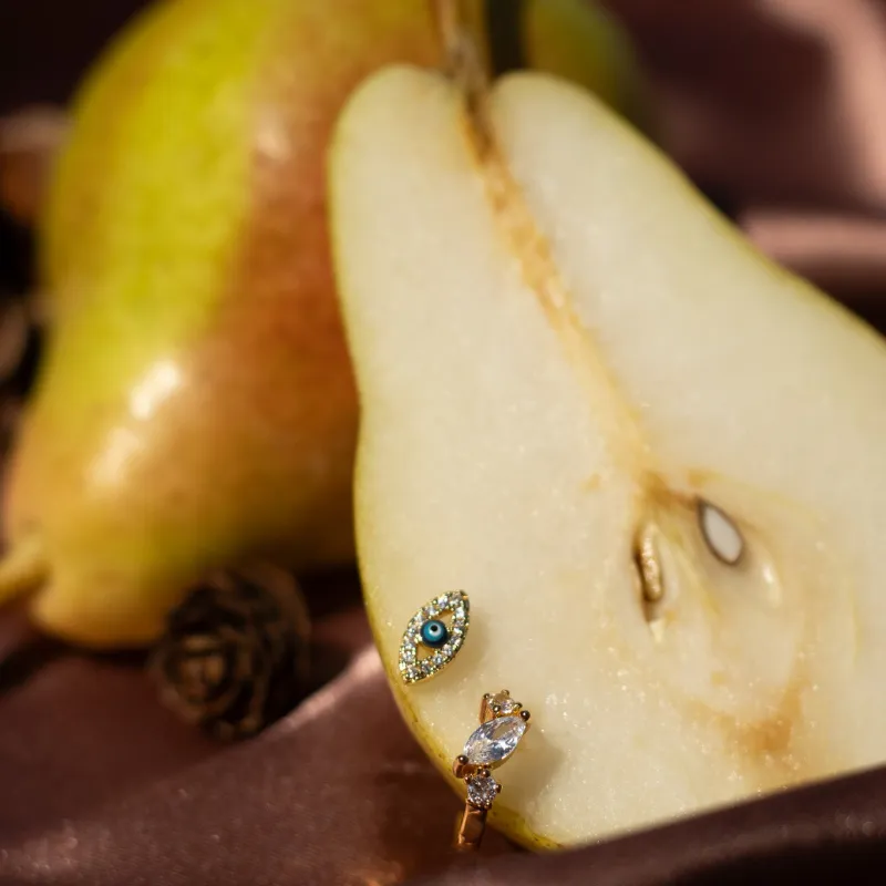 Evil Eye Studs made by Oceanne