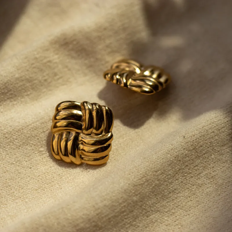Woven Stud Earring made by Oceanne