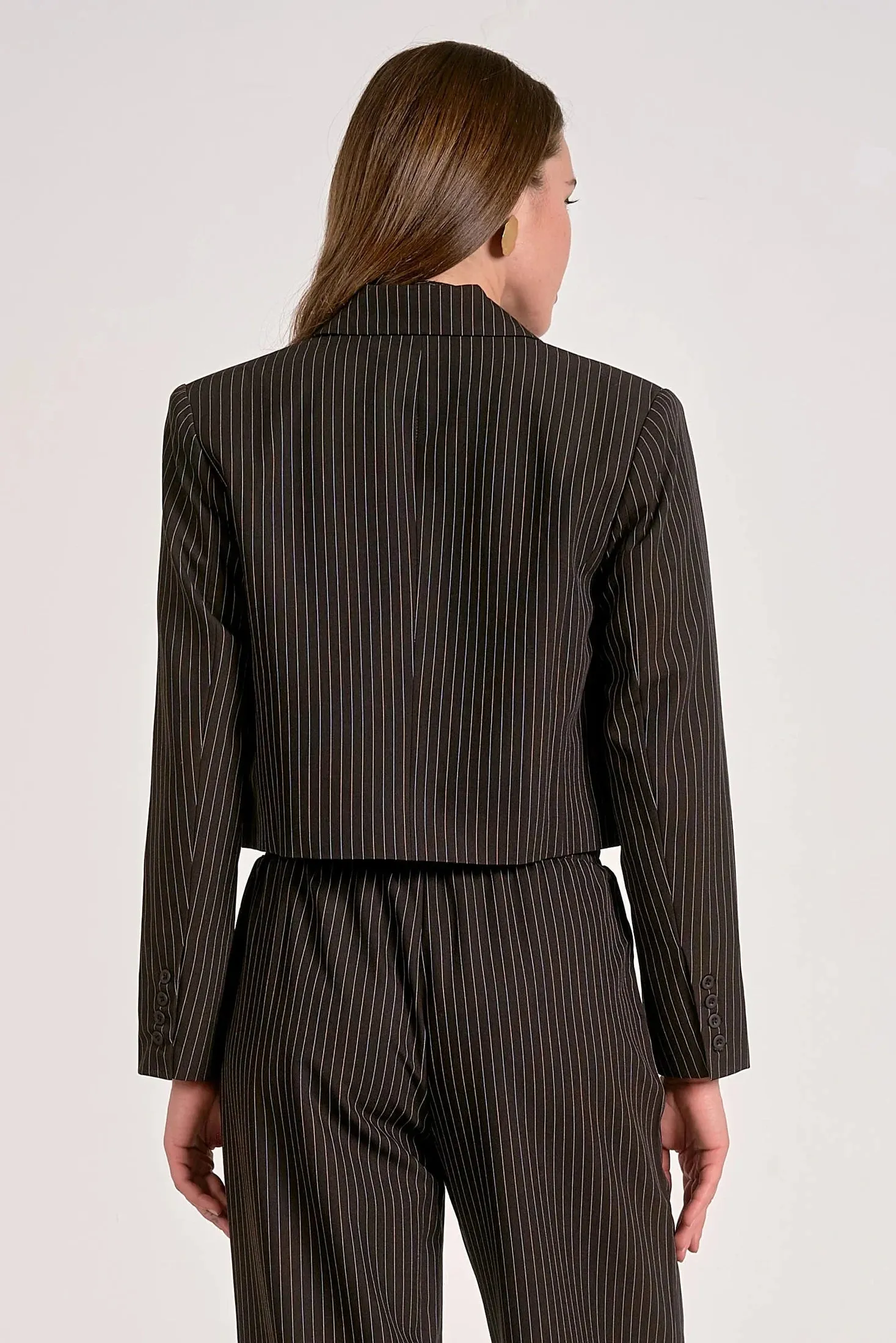Cropped Pinstripe Blazer sold by Oceanne product image thumbnail 2