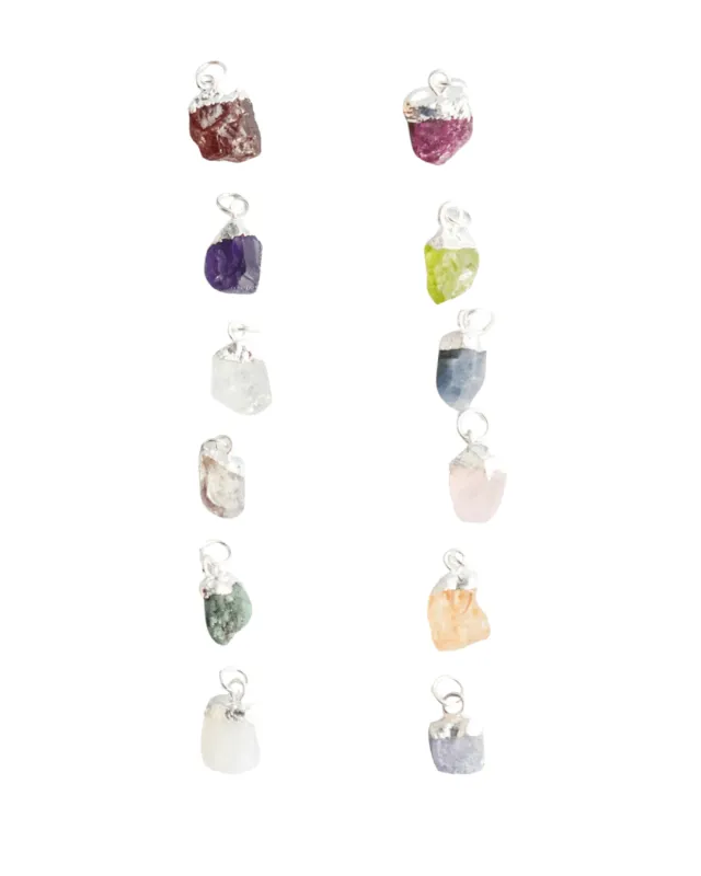 Sterling Silver Raw Birthstone Charm made by Oceanne