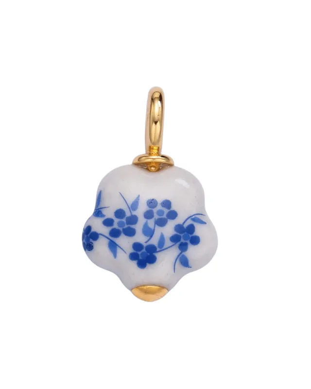 Violet Flower Ceramic Charm made by Oceanne