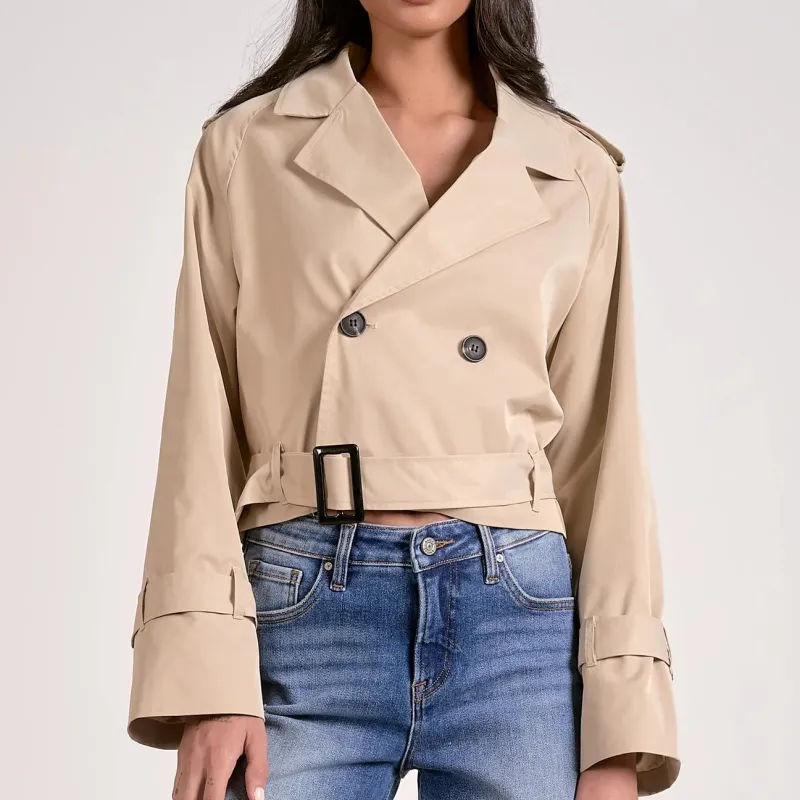 Cropped Trench Jacket made by Elan