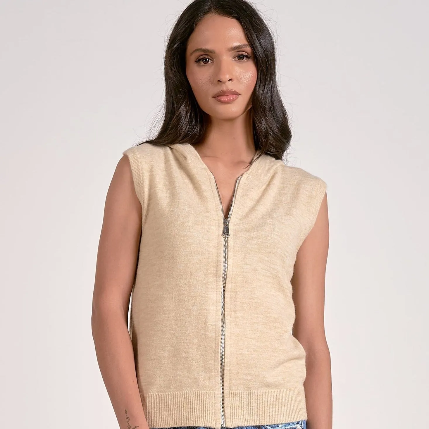 Sleeveless Zip Hoodie sold by Oceanne