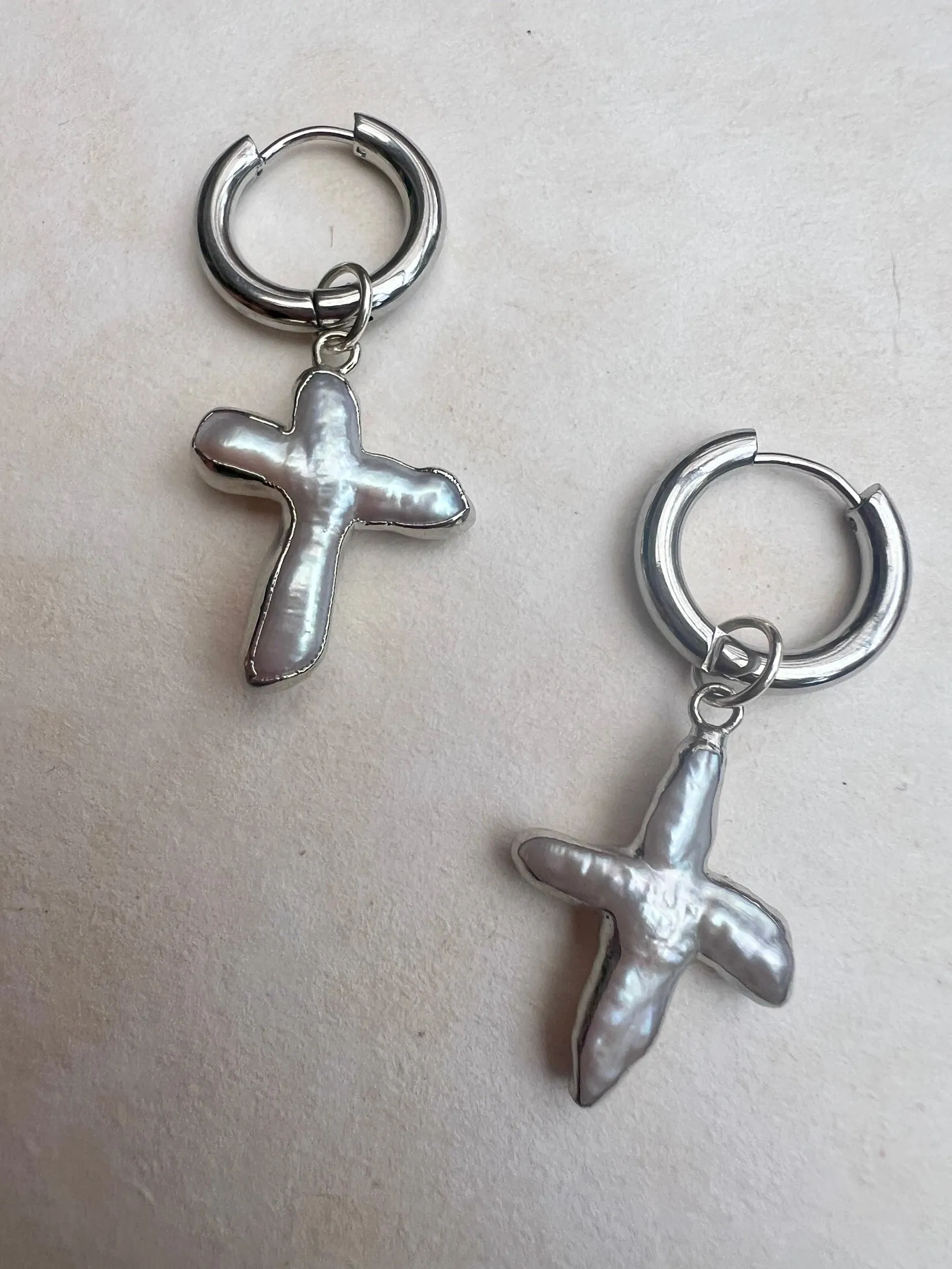 Altéa Pearl Cross Earrings sold by Oceanne product image thumbnail 2