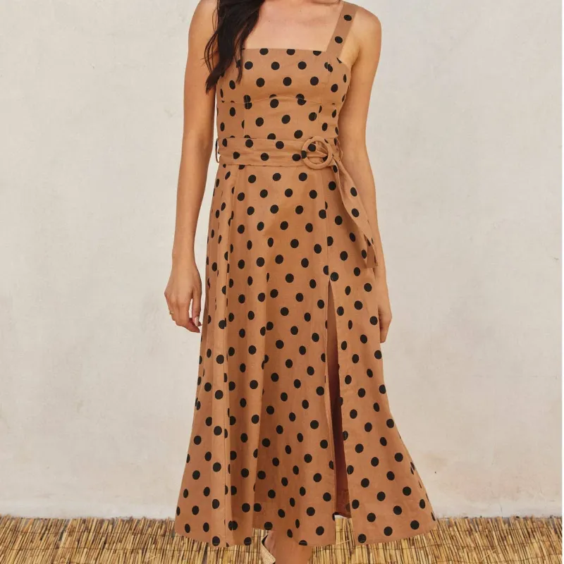 Polka Dot Buckle Midi Dress made by Dress Forum