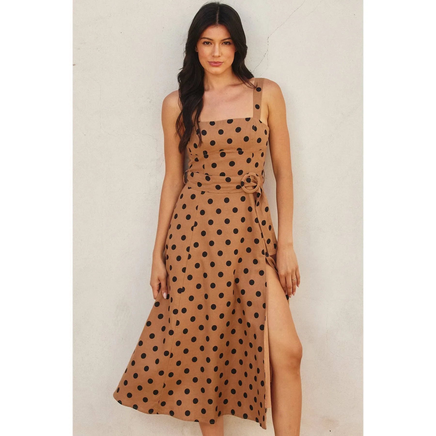 Polka Dot Buckle Midi Dress sold by Oceanne product image thumbnail 4