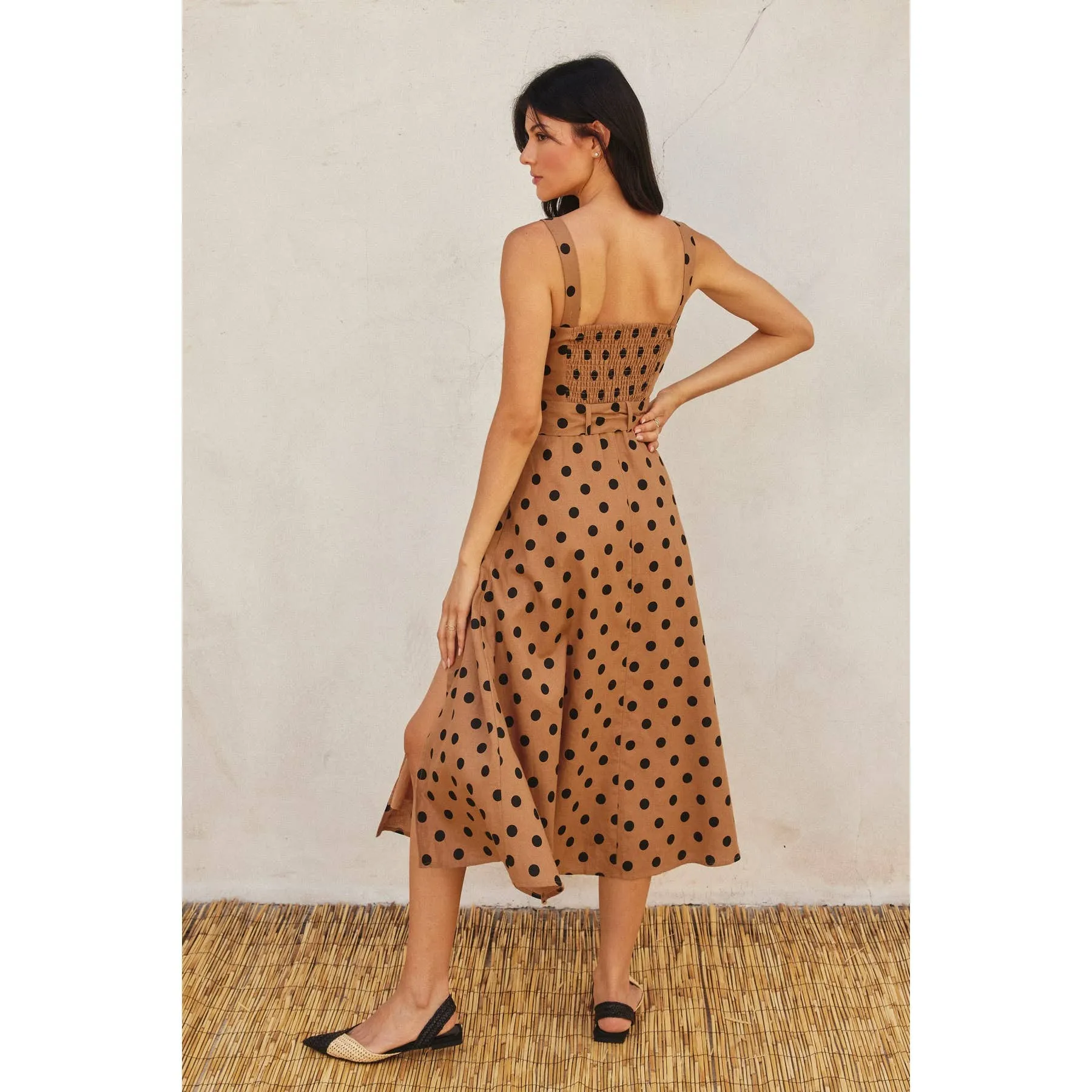 Polka Dot Buckle Midi Dress sold by Oceanne product image thumbnail 3