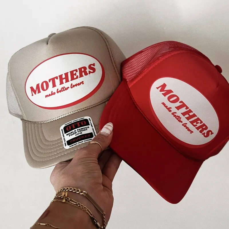 Mothers Make Better Lovers Beige Trucker made by Oceanne