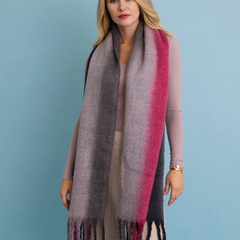 Ombre Dream Luxe Fringe Blanket Scarf made by Oceanne