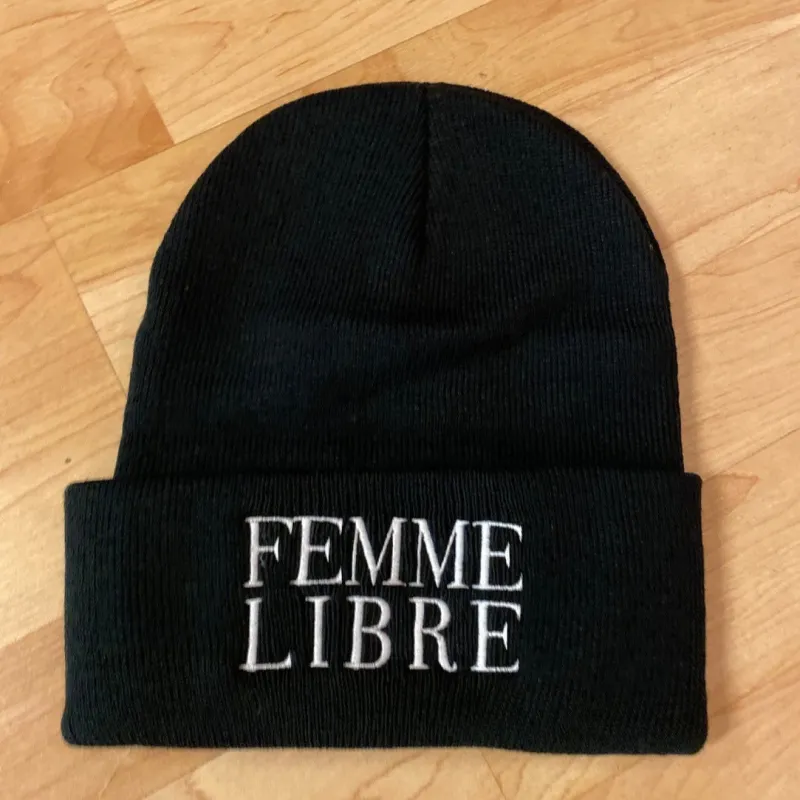 Femme Libre Embroidered Beanie made by Oceanne