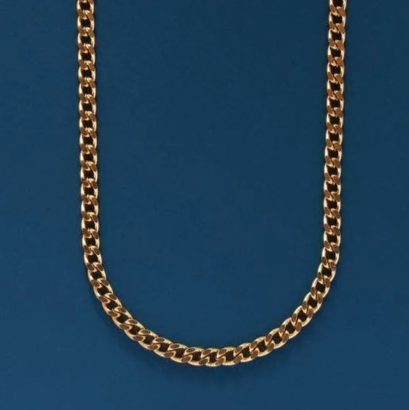 Cuban 4mm Chain Necklace for Men made by Oceanne
