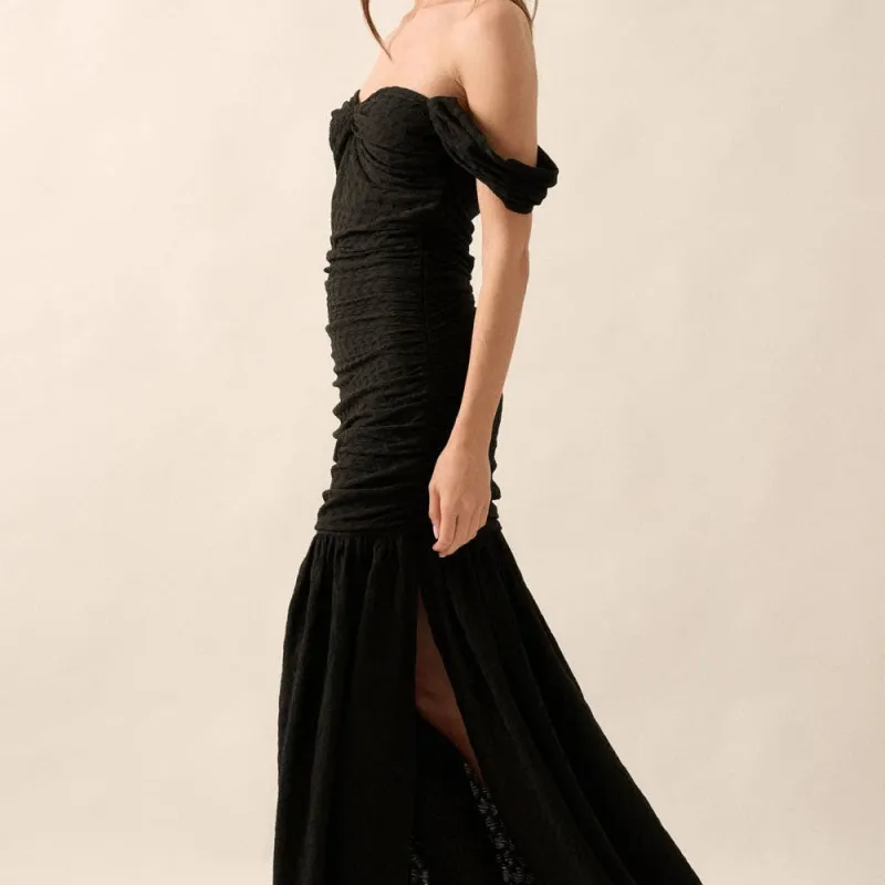 Geometric Mesh Knit Maxi Dress made by Promesa