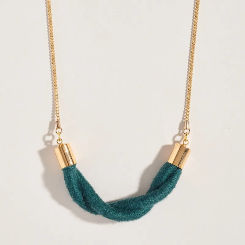 Twist Fiber + Chain Necklace made by Oceanne