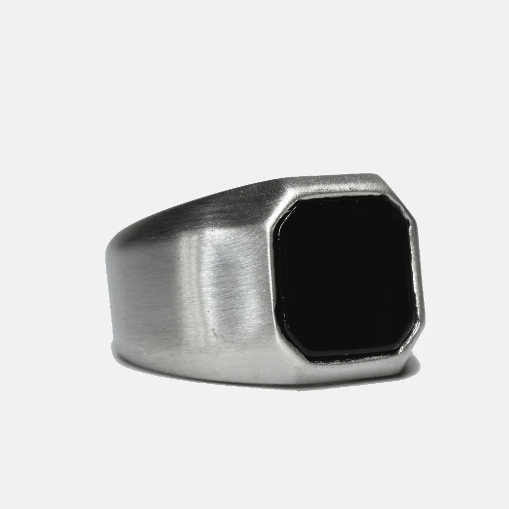 Onyx Inlay Octagon Ring sold by Oceanne
