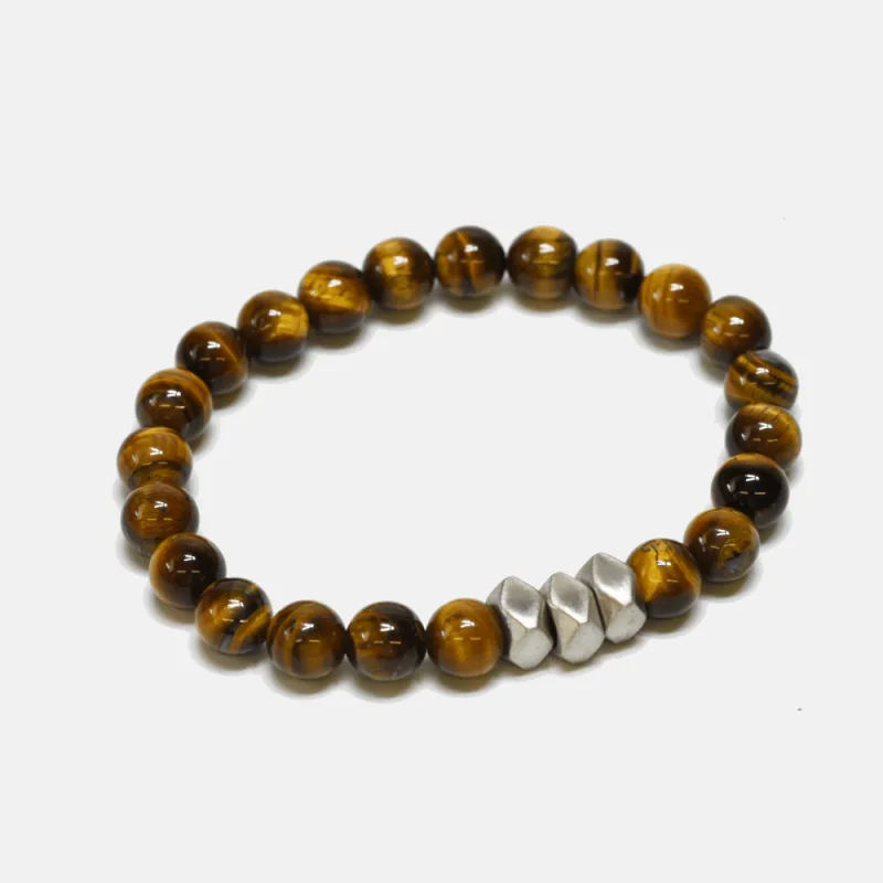 Tigers Eye and Steel Bracelet made by Curated Basics