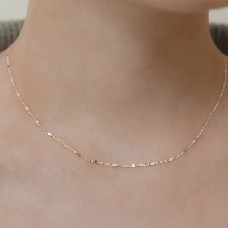 Gold Filled Paillette Necklace made by Oceanne