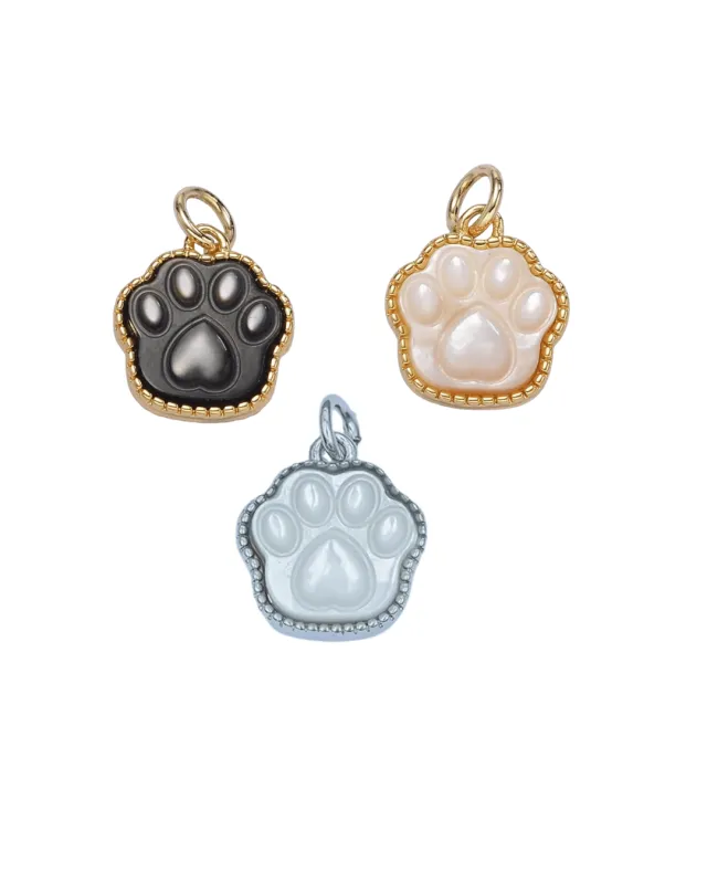 Pearl Dog Paw Charm made by Oceanne