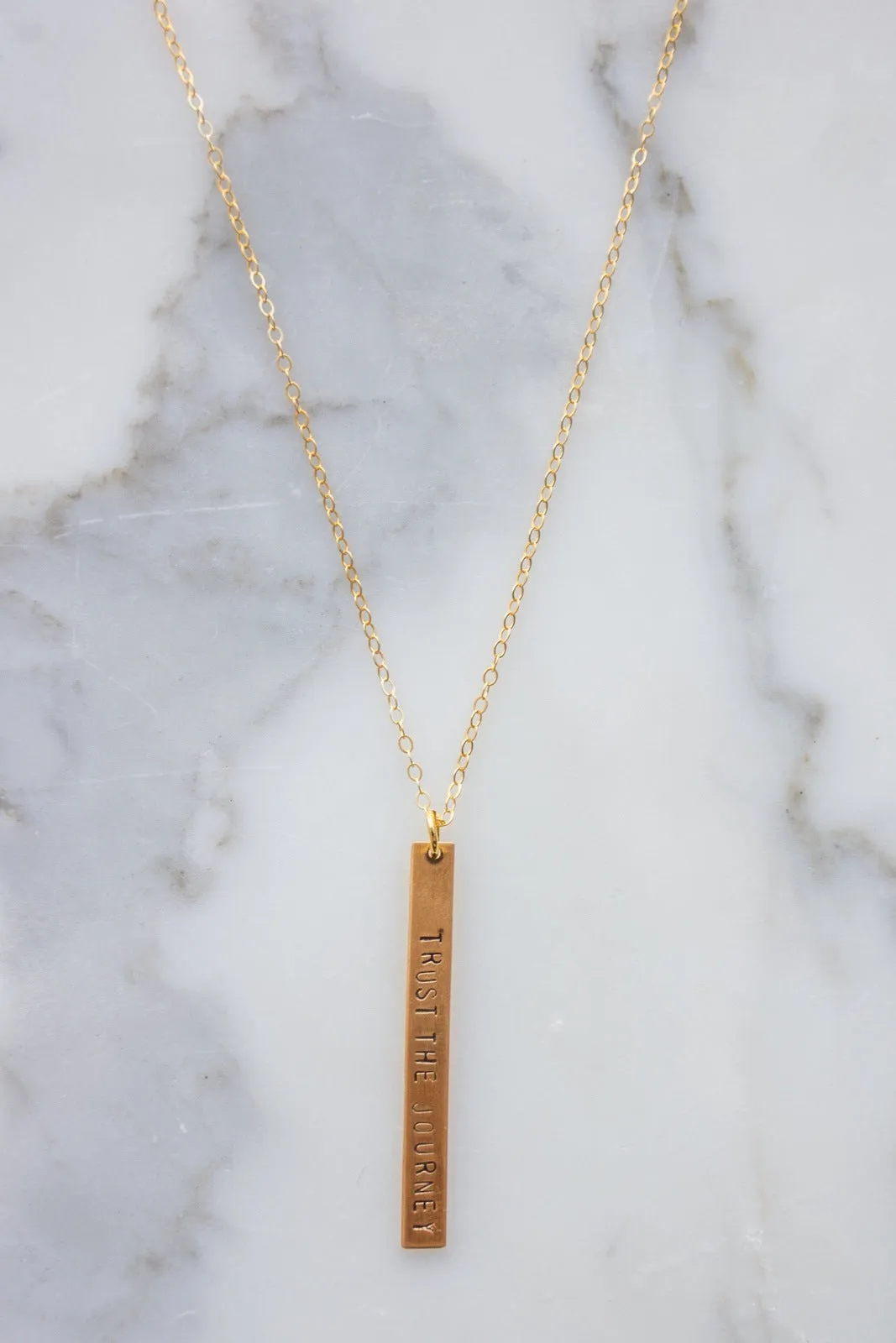 Custom Stamped Vertical Bar Necklace sold by Oceanne product image thumbnail 4