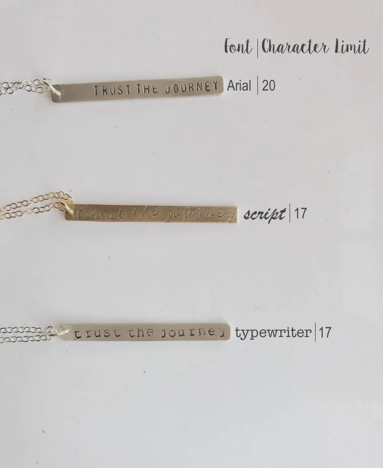Custom Stamped Vertical Bar Necklace sold by Oceanne product image thumbnail 5