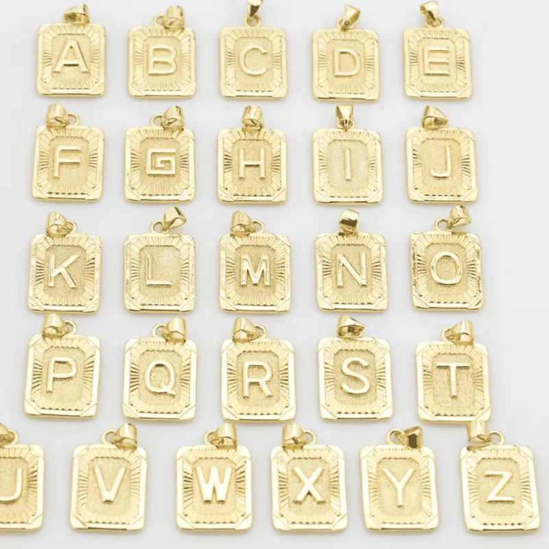 Gold Filled Initial Tag Charms made by Oceanne