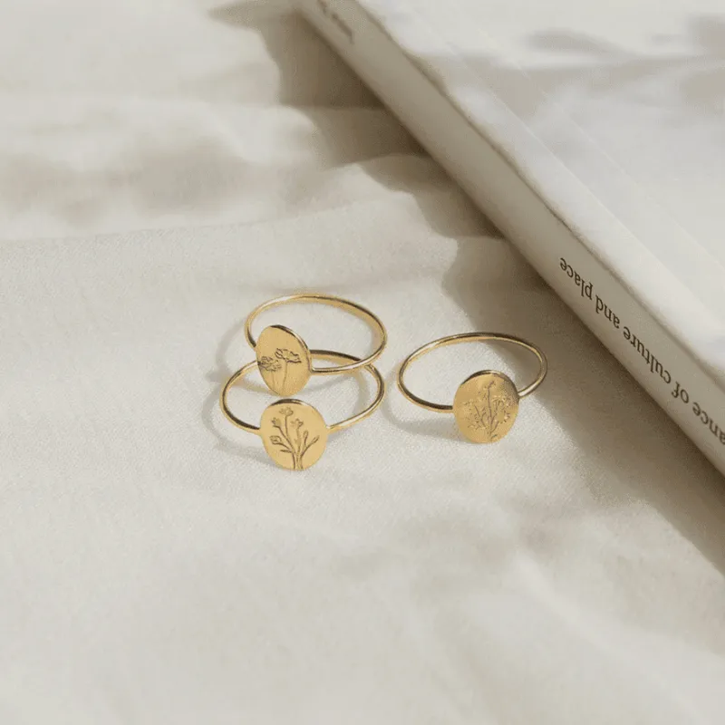 Dainty Floral Rings Collection made by Oceanne