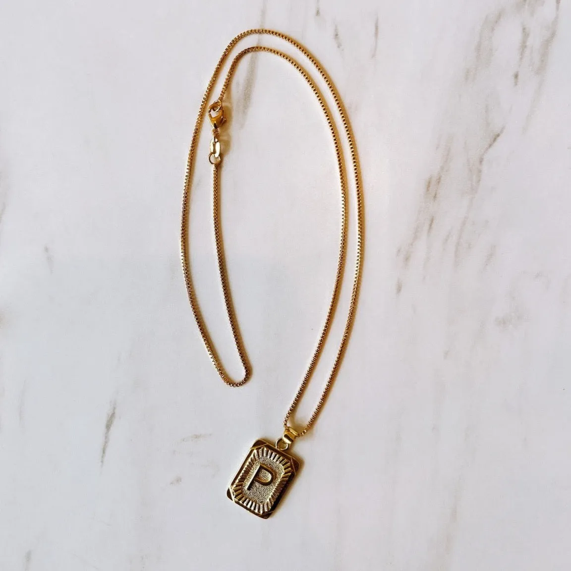 Gold Filled Initial Tag Necklace sold by Oceanne