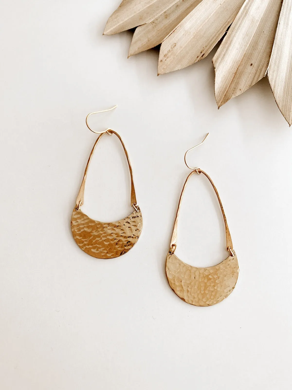 hammered moon earrings sold by Oceanne product image thumbnail 3