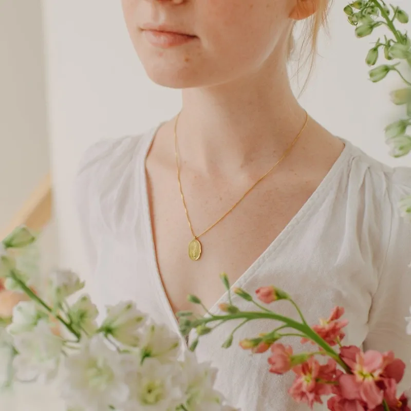 Gold Filled Birth Flower Necklace made by Oceanne