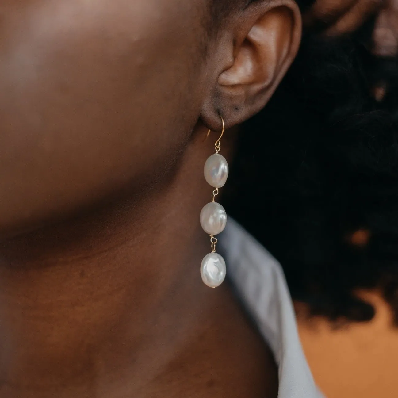 Lucielle Pearl Earrings sold by Oceanne