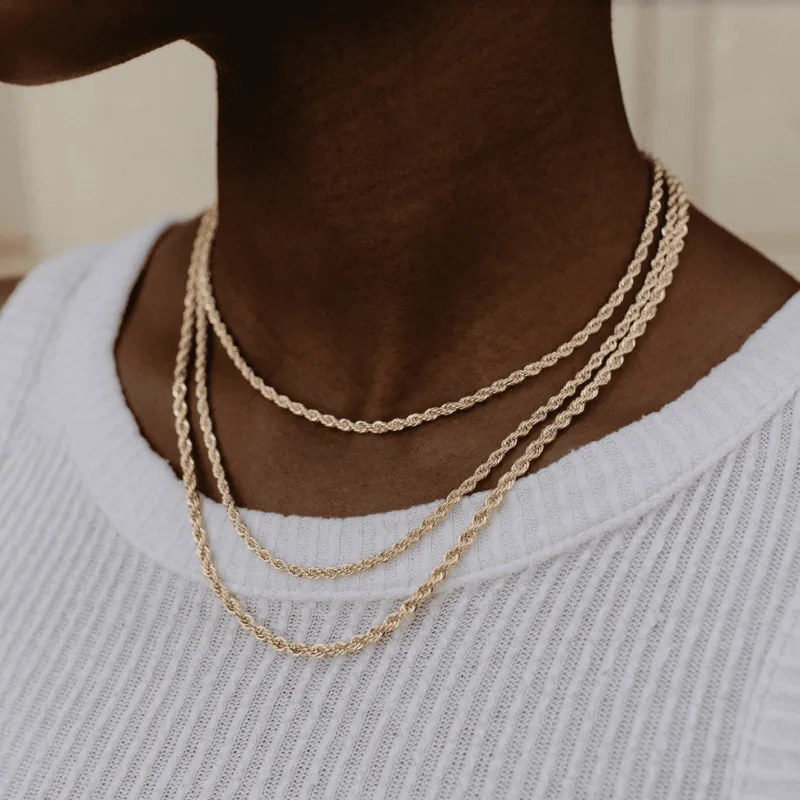 18k Gold Filled Rope Chain Necklace made by Oceanne