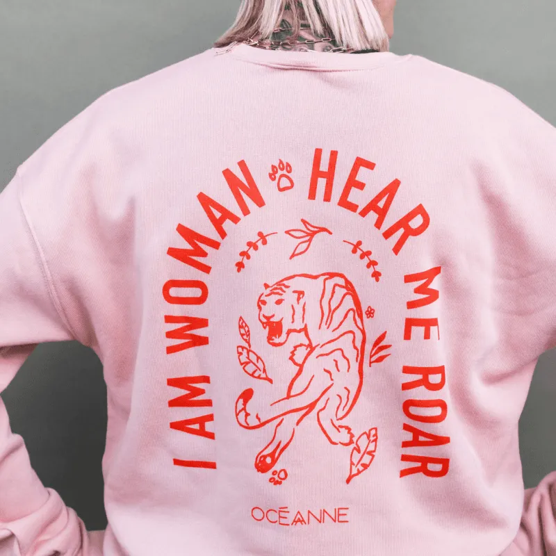 Hear Me Roar Sweatshirt in Peach made by Oceanne