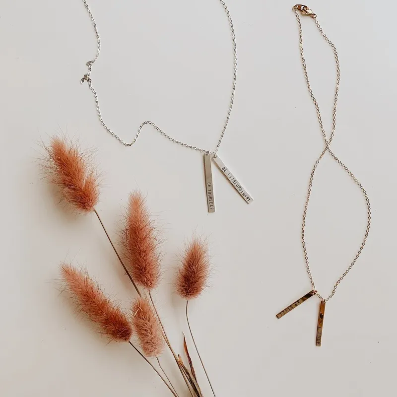 Be Still and Know Double Bar Necklace made by Oceanne