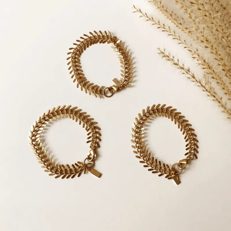 Brass Fishbone Bracelet made by Oceanne
