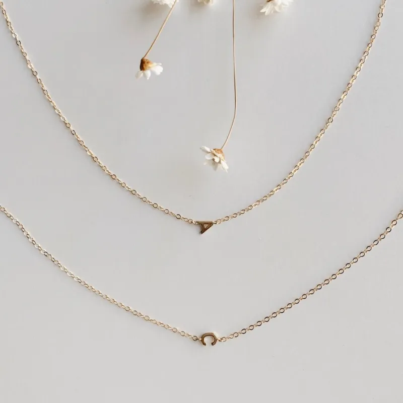 Personalized Single Mini Initial Necklace made by Oceanne