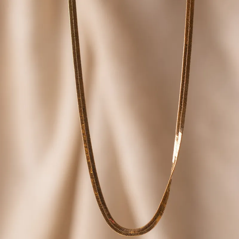 18k Gold Filled Herringbone Necklace made by Oceanne