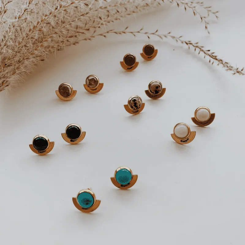 Petite Hemisphere Studs // Gold made by Oceanne