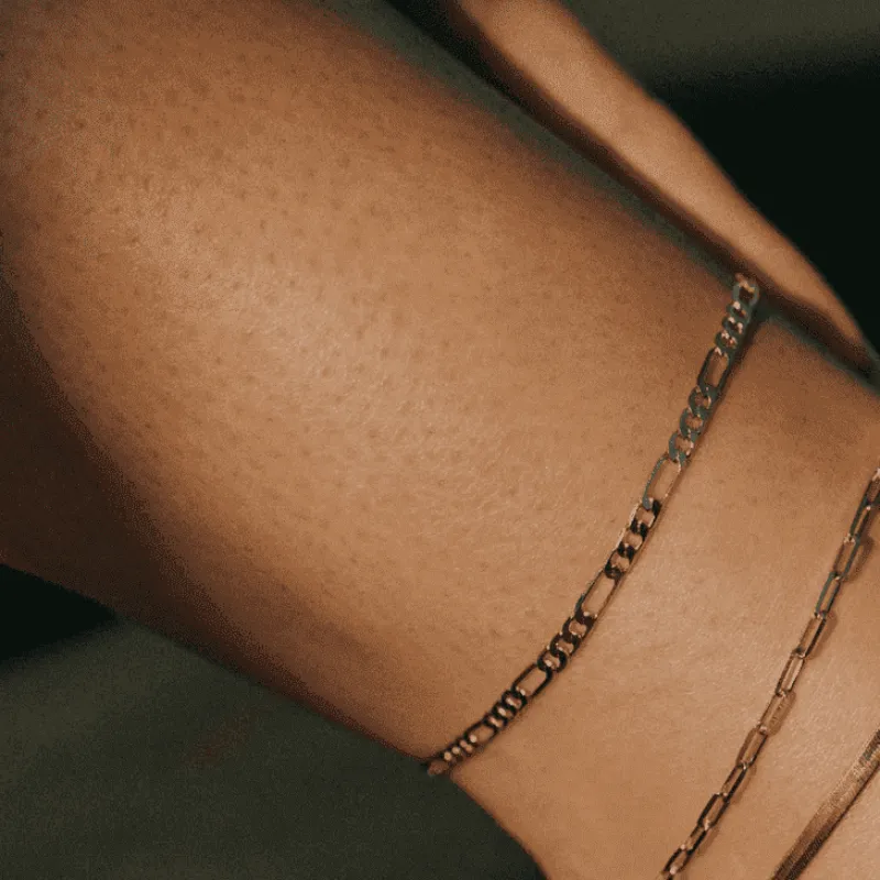 18k Gold Filled Figaro Anklet made by Oceanne