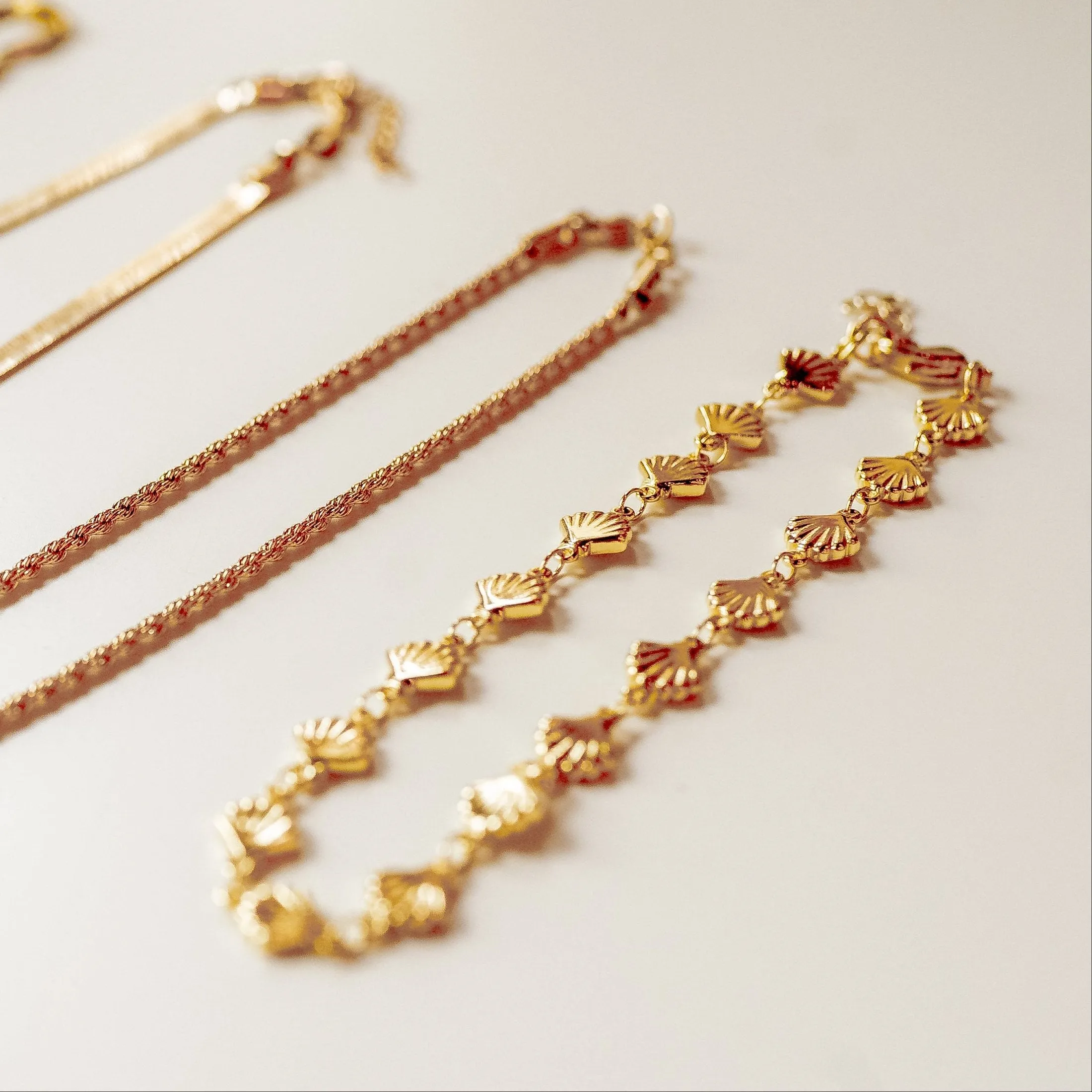 18k Gold Filled Scallop Anklet sold by Oceanne