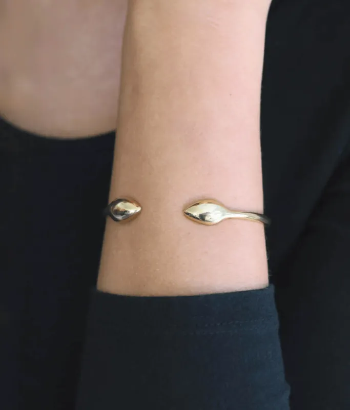 Mosi Snake Brass Cuff Bracelet made by Oceanne