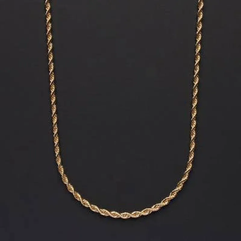 Men's Gold Rope Chain Necklace made by Oceanne