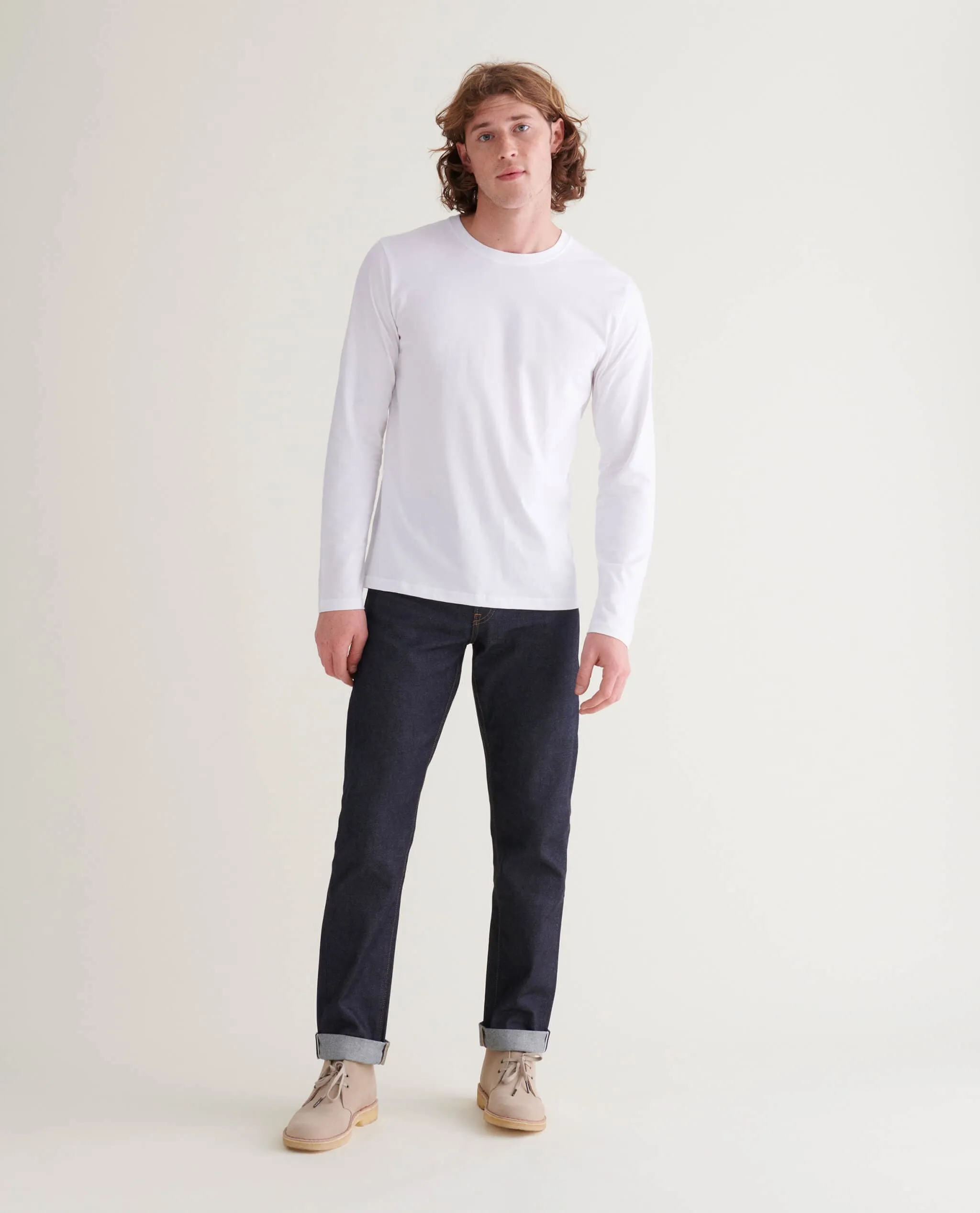 Men's Cotton Crew Neck Long Sleeved T-shirt sold by Rise & Fall product image thumbnail 2