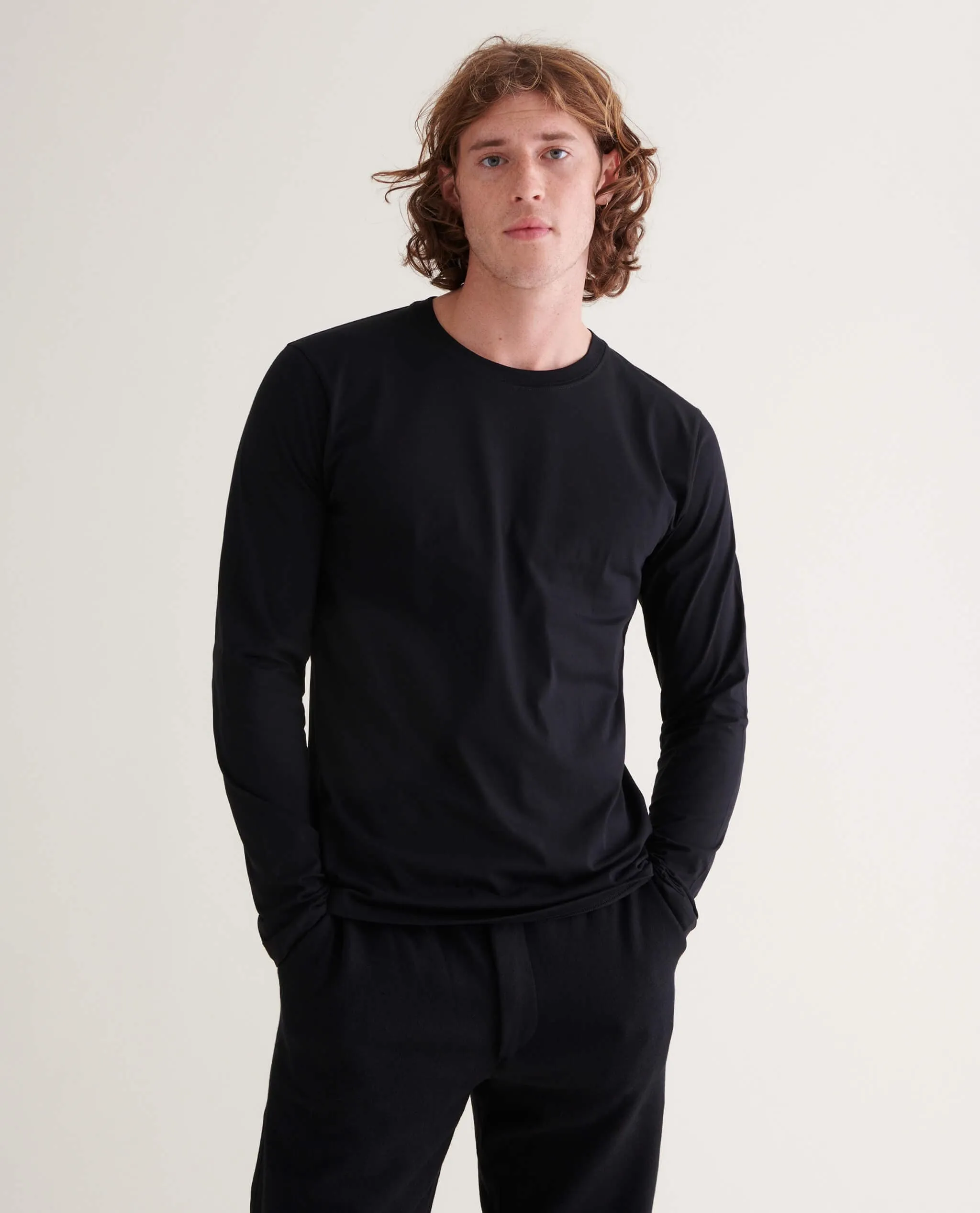 Men's Cotton Crew Neck Long Sleeved T-shirt sold by Rise & Fall product image thumbnail 5