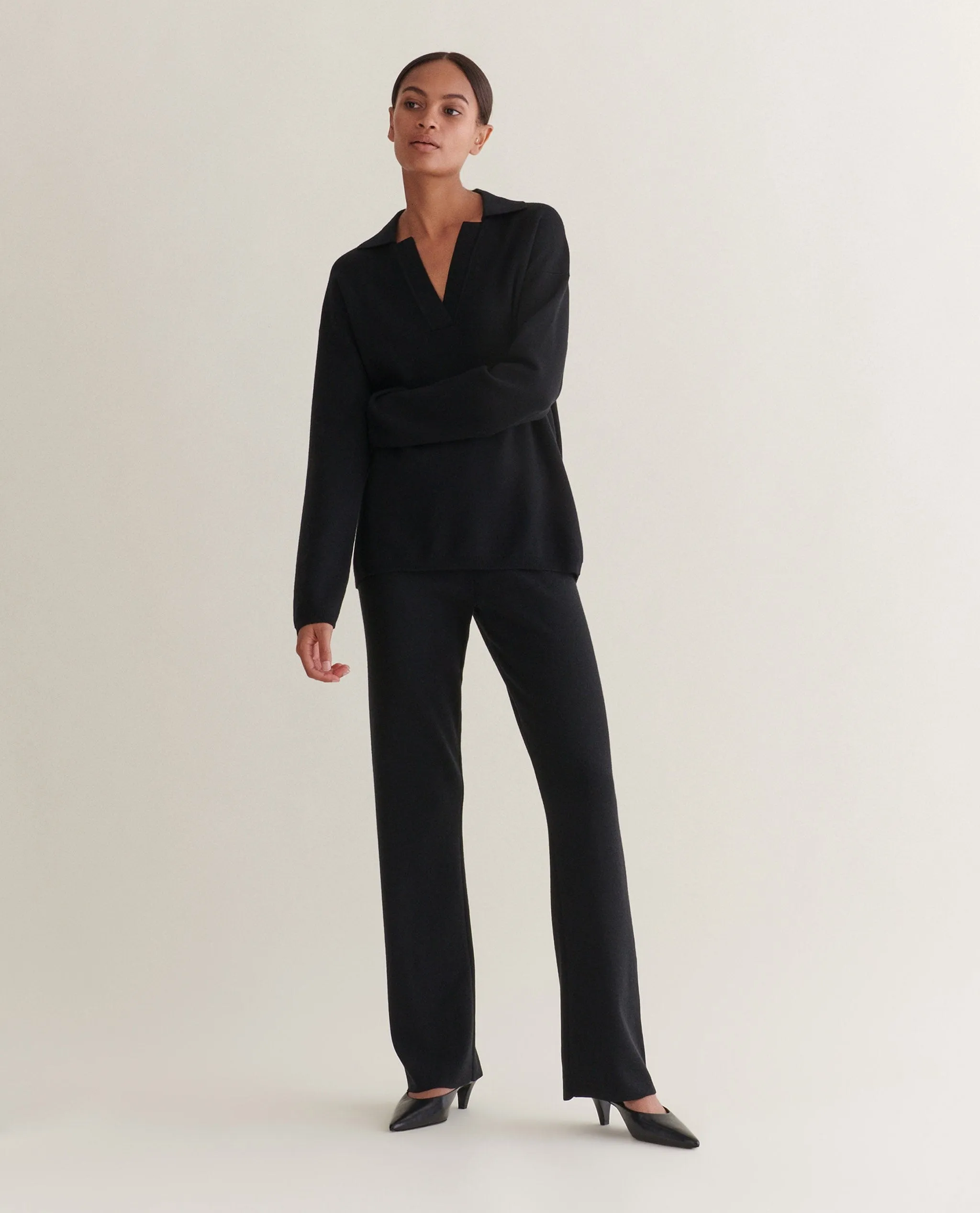 Women's Merino Straight-Leg Trousers sold by Rise & Fall