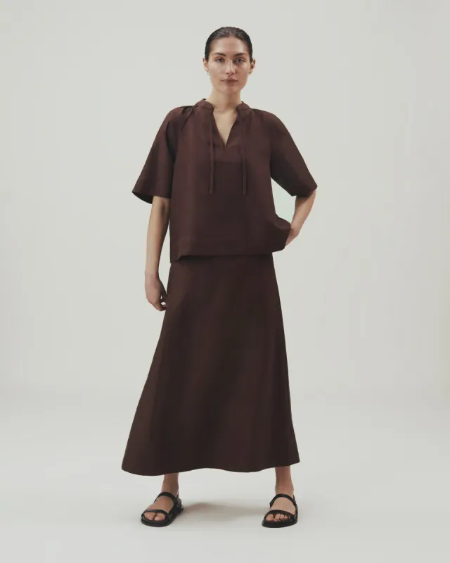 Women's Future-Linen Tie Neck Blouse sold by Rise & Fall