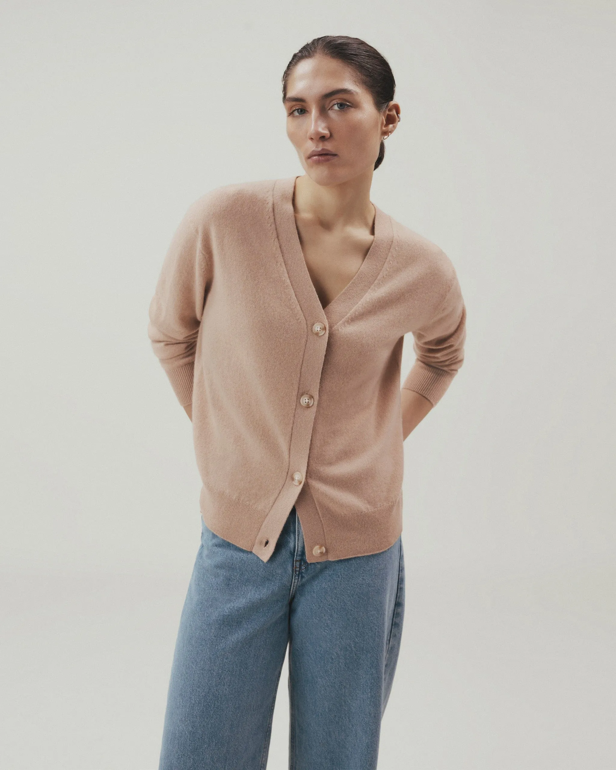 Women's Finest Cashmere Knitted V Neck Cardigan sold by Rise & Fall product image thumbnail 2
