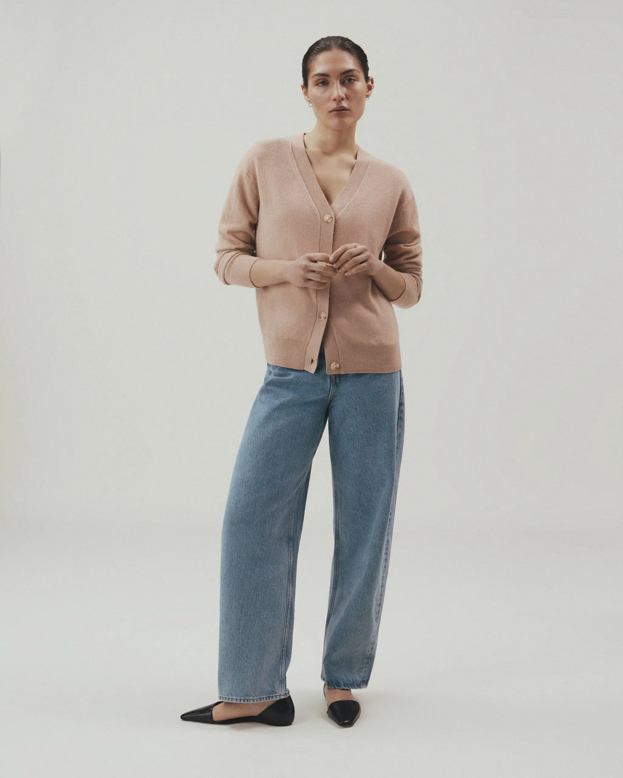 Women's Finest Cashmere Knitted V Neck Cardigan sold by Rise & Fall