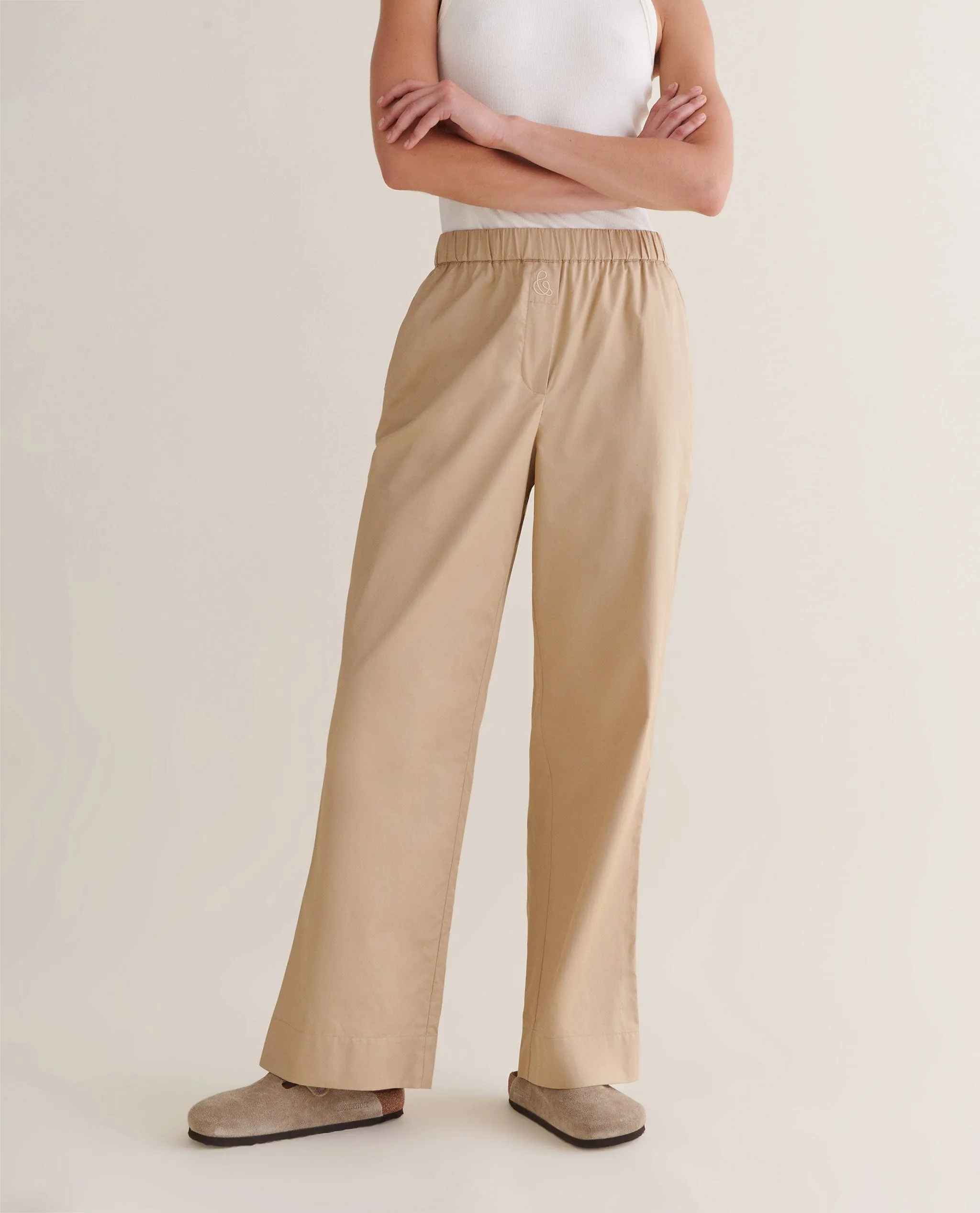 Women's Organic Cotton Poplin Easy Trousers sold by Rise & Fall product image thumbnail 3